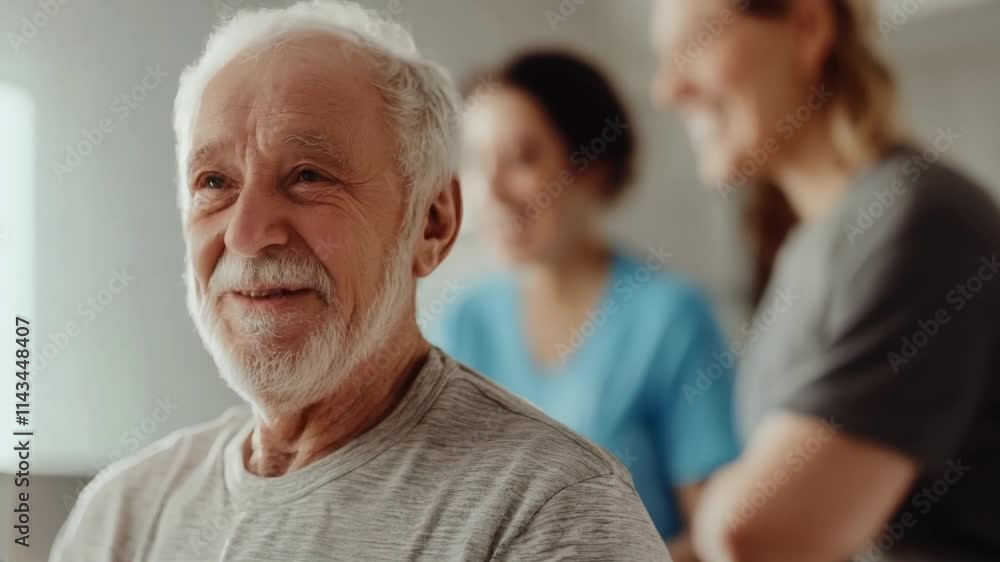 Elderly Man Smiling During Physical Therapy Journey of Joy and Progress in Rehabilitation Elderly Man Smiling During Physical Therapy Journey of Joy and Progress in Rehabilitation