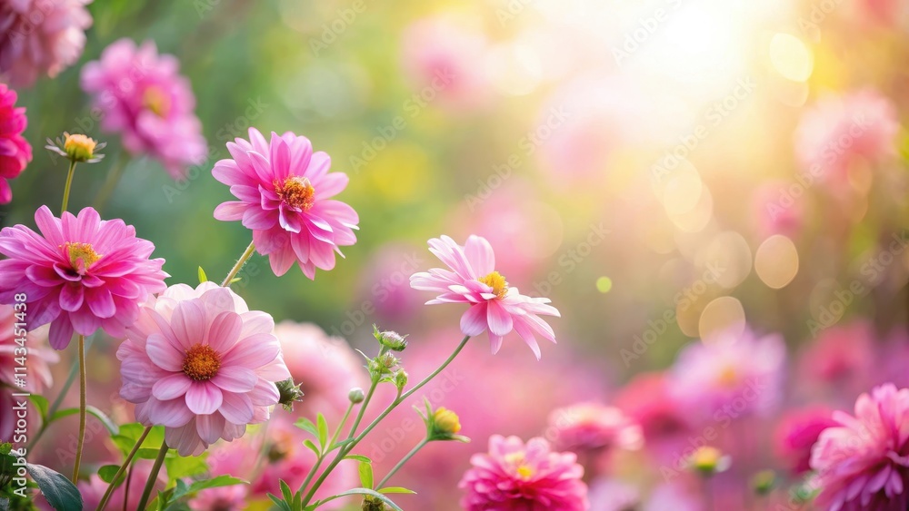 Obraz premium Soft Focus Pink Floral Background , garden backdrop, pink flowers, garden backdrop