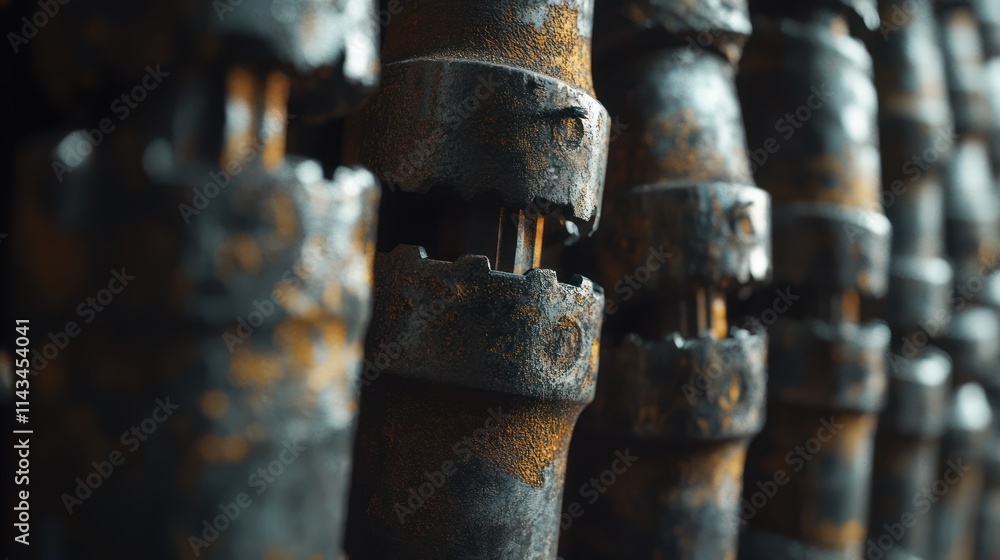Rusty Metal Cylinders Industrial Texture Closeup Photography Abstract Background Rusty Metal Cylinders Industrial Texture Closeup Photography Abstract Background