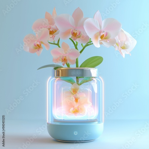 Elegant Orchid Arrangement in Modern Glass Terrarium Container