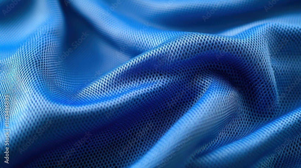 Blue Mesh Fabric Texture - Close-up Blue Mesh Fabric Texture - Close-up
