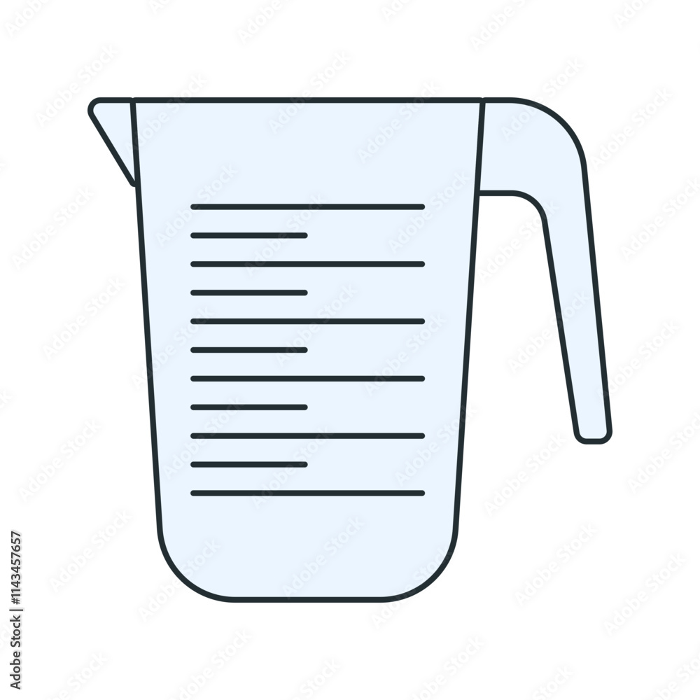 Measuring Cup Icon Illustration in Flat Style. Perfect for engineering, science, or educational design projects. Measuring Cup Icon Illustration in Flat Style. Perfect for engineering, science, or educational design projects.