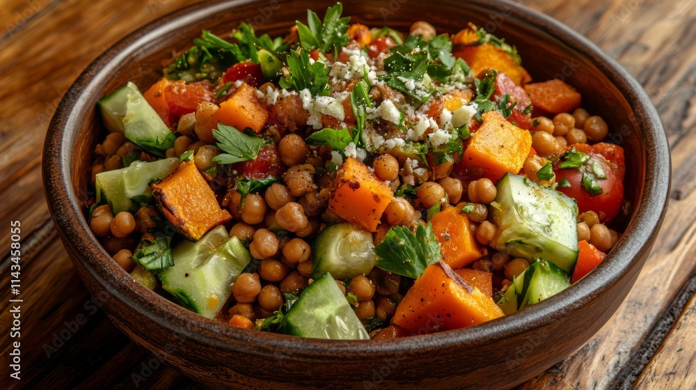 Vibrant Chickpea and Sweet Potato Salad: Colorful and Healthy Meal Vibrant Chickpea and Sweet Potato Salad: Colorful and Healthy Meal