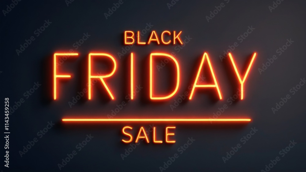 Modern Neon Black Friday Sale Sign on Dark Blue Background. Graphic Design with Bold Letters in Diagonal Line. Modern Neon Black Friday Sale Sign on Dark Blue Background. Graphic Design with Bold Letters in Diagonal Line.