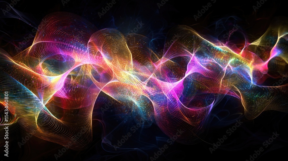 An abstract representation of quantum entanglement, with glowing particles interconnected in vibrant colors against a dark background, symbolizing complexity. An abstract representation of quantum entanglement, with glowing particles interconnected in vibrant colors against a dark background, symbolizing complexity.