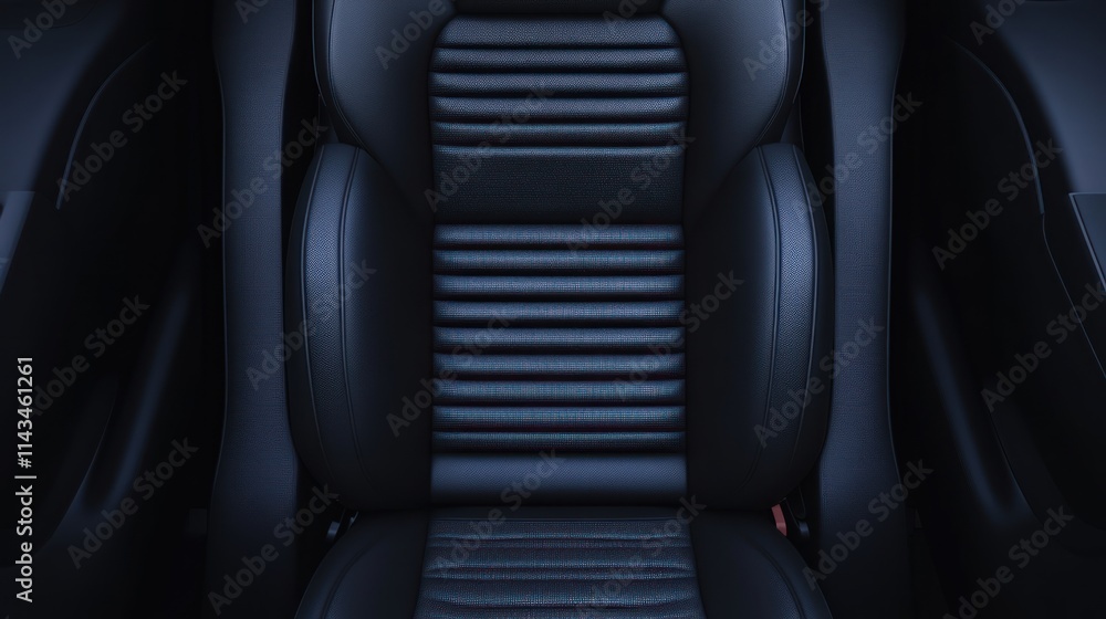 Luxurious Black Leather Car Seat Interior Design Detail Closeup View Luxurious Black Leather Car Seat Interior Design Detail Closeup View