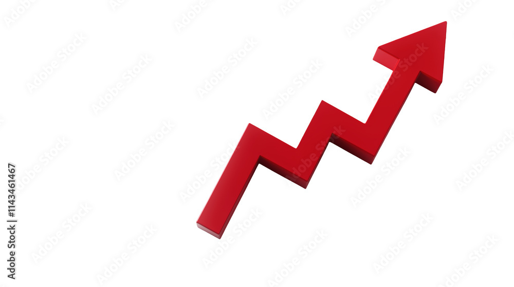 Dynamic Red Arrow Representing Growth or Increase Dynamic Red Arrow Representing Growth or Increase