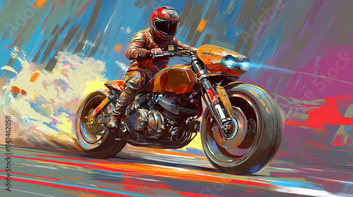 Speedster abyssinian motorcycle rider with unmatched style. Abyssinian. Illustration