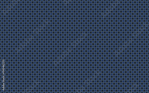 Seamless pattern with abstract geometric circle cut square and intersection in blue n dark blue on gray background. Vector illustration, for masculine shirt lady dress textile decoration wallpaper