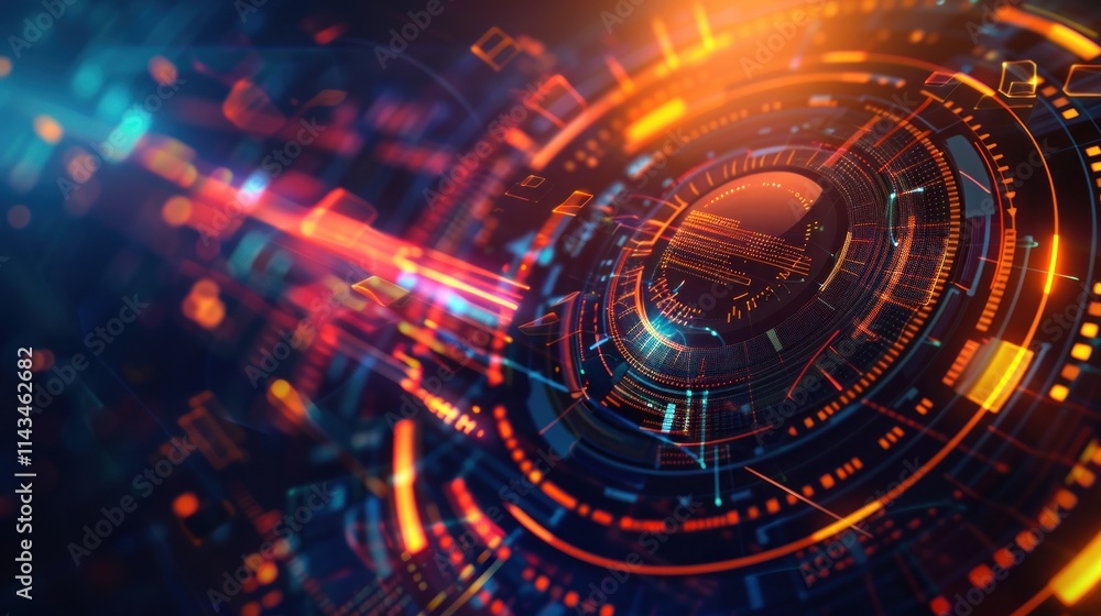 Abstract futuristic data technology business background, AI generated image Abstract futuristic data technology business background, AI generated image