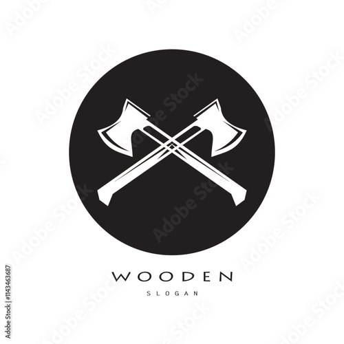wooden logo design, for construction, wood craftsmen, wood processing company businesses