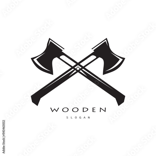 wooden logo design, for construction, wood craftsmen, wood processing company businesses