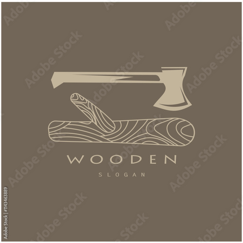 wooden logo design, for construction, wood craftsmen, wood processing company businesses