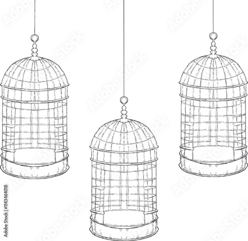 cage sketch border and frame illustration
