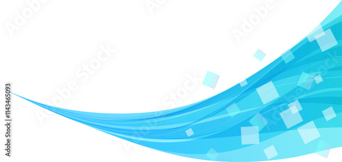 キラキラした水色のウェーブのベクター背景画像