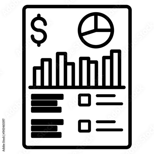 Financial statements icon element for design