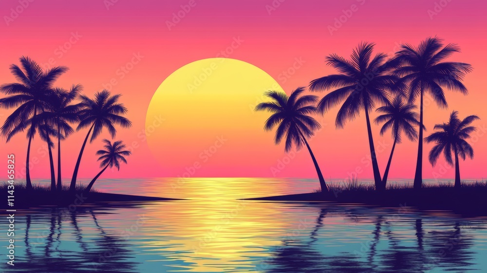 Tropical Sunset Paradise Island Seascape Tropical Sunset Paradise Island Seascape