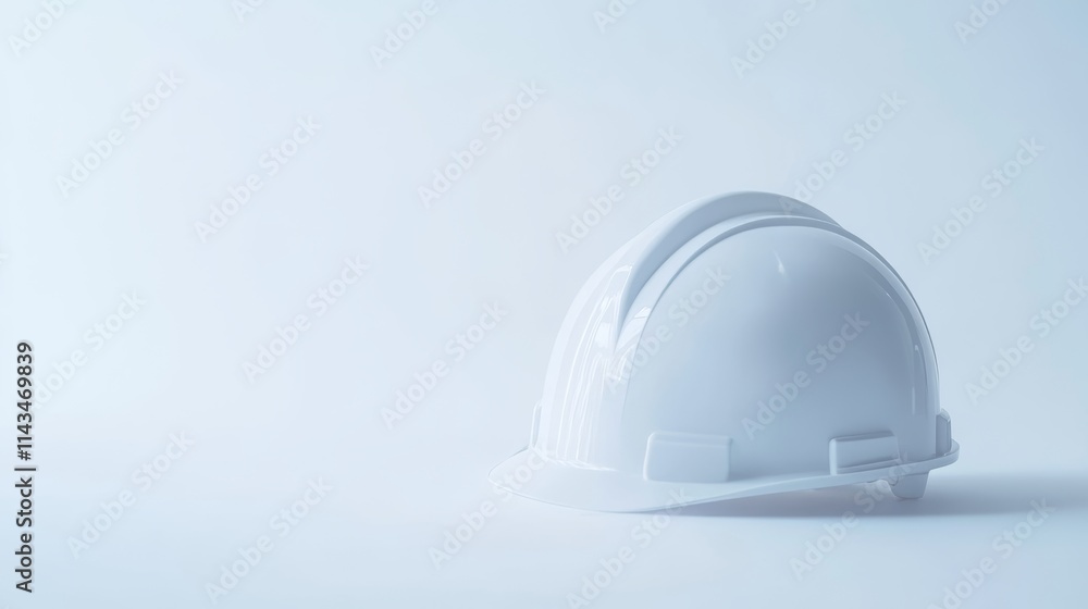 Fototapeta premium Elegant White Safety Helmet for Construction