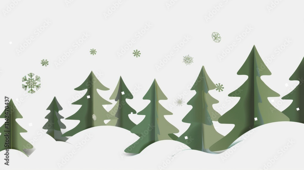 Obraz premium abstract christmas trees on white background