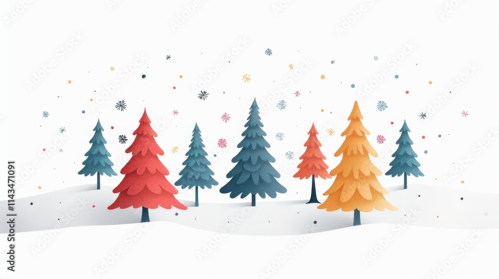 Obraz premium abstract christmas trees on white background