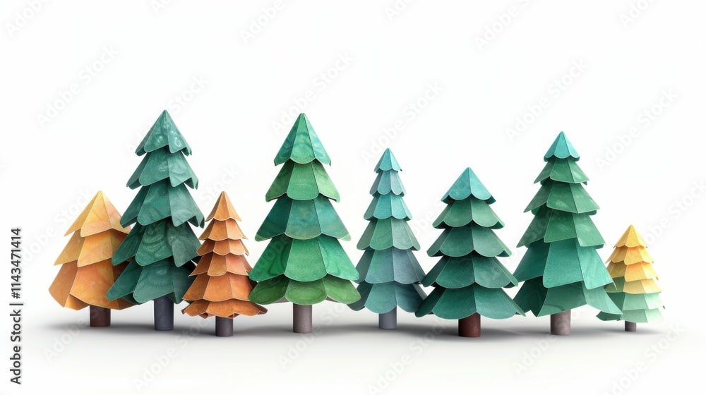 Fototapeta premium abstract christmas trees on white background
