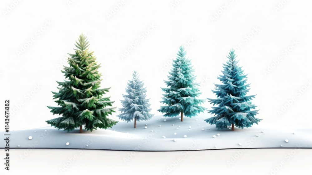Obraz premium abstract christmas trees on white background