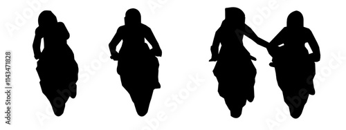 motorbike racer silhouette. vector illustration.