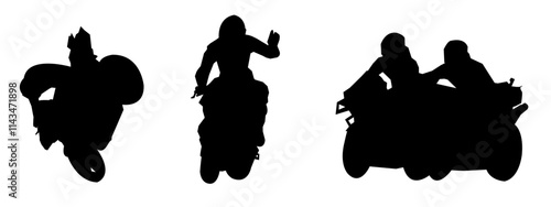 motorbike racer silhouette. vector illustration.