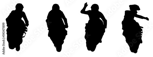 motorbike racer silhouette. vector illustration.