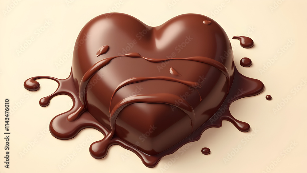 Heart Shaped Chocolate Cocoa liquid illustration. Heart Shaped Chocolate Cocoa liquid illustration.