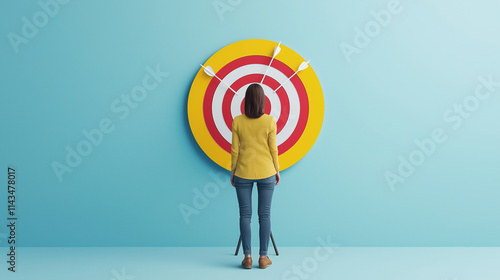 Target Focus: A woman stand...
