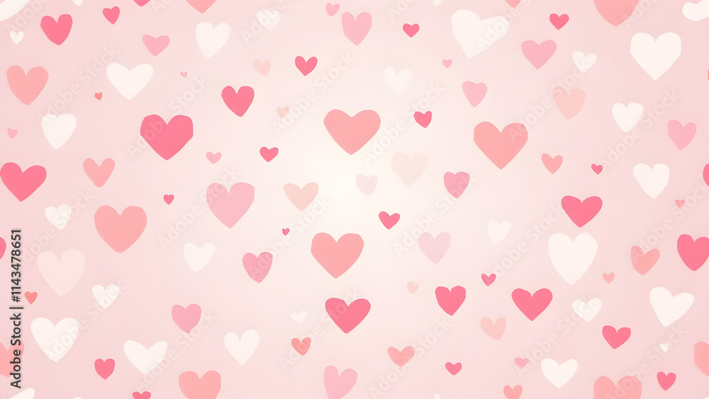Pink Valentine's love heart pattern illustration.