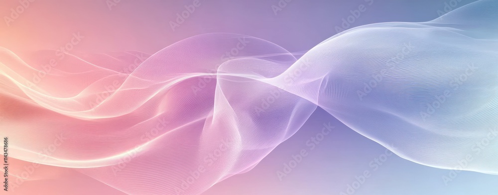 Fototapeta premium Abstract Digital Art Background in Soft Pastel Colors with Ethereal Waves and Smooth Curves