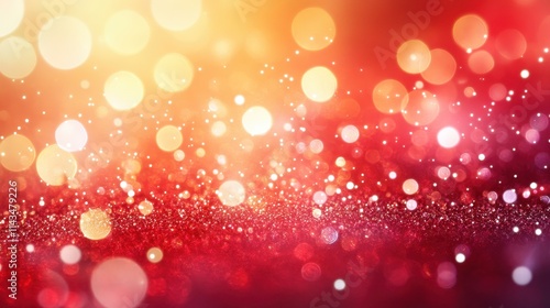 Red and gold glitter bokeh background. Ideal for festive designs, adding a glamorous, celebratory feel to projects.