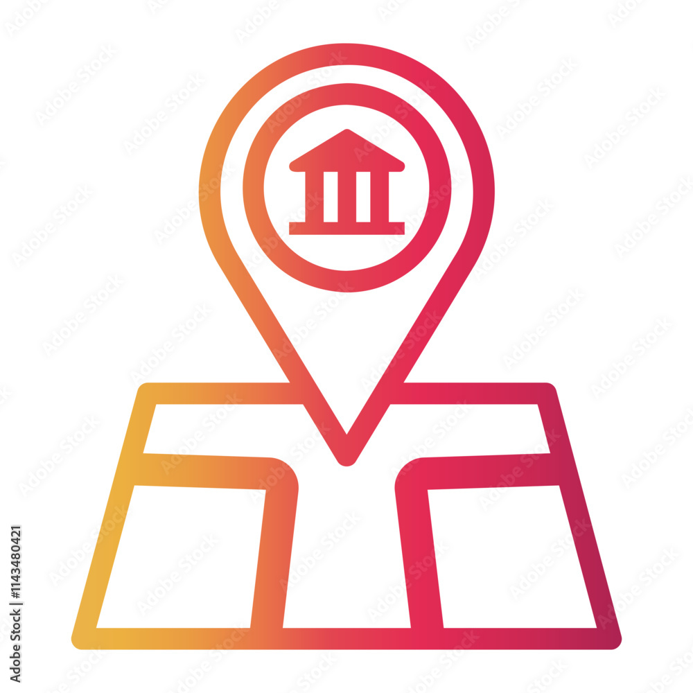 map Line Gradient Icon map Line Gradient Icon