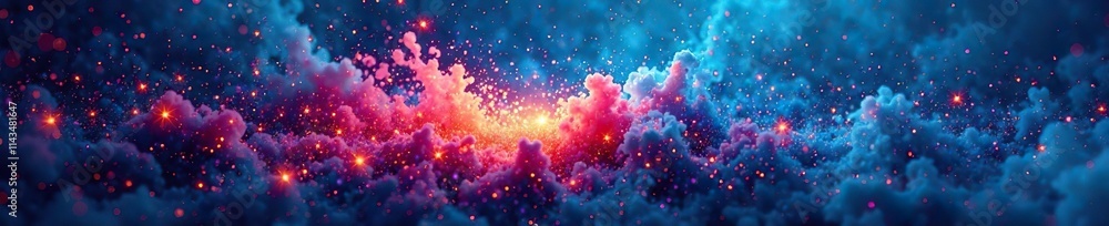 A dynamic explosion of colors and shapes against a deep blue canvas creates a mesmerizing visual effect, canvas, visual, effect A dynamic explosion of colors and shapes against a deep blue canvas creates a mesmerizing visual effect, canvas, visual, effect