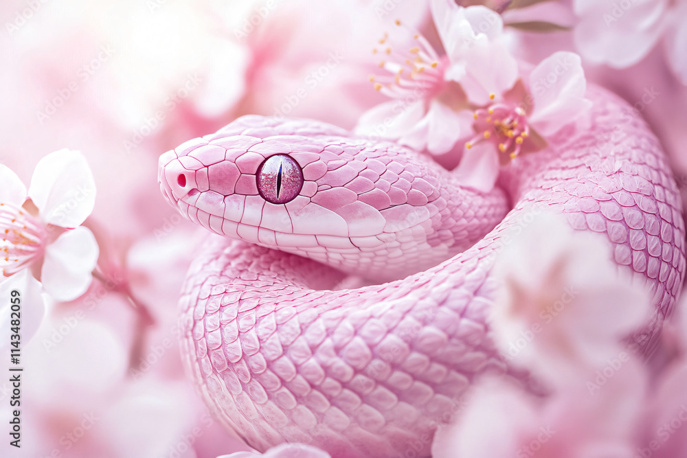 Background for 3d illustration of snake and flower elements Background for 3d illustration of snake and flower elements