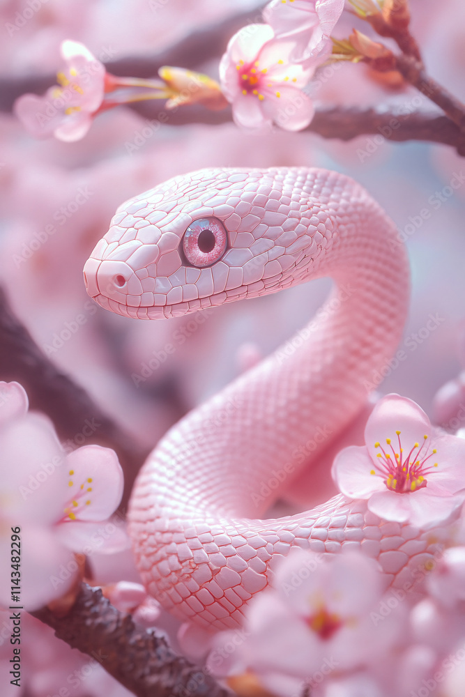 Fototapeta premium Background for 3d illustration of snake and flower elements