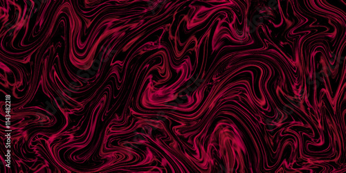 Abstract black and red liquid marble texture background. abstract shiny vivid red silky wavy swirl. Abstract red acrylic pours fluid marble surface design. Beautiful fluid abstract paint bg.