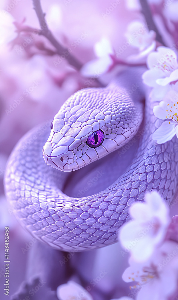 Fototapeta premium Background for 3d illustration of snake and flower elements