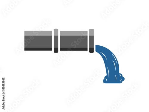 drain pipe icon, simple flat style, illustration, logo sign symbol pictogram template, for ui or ux isolated on white for mobile app, editable