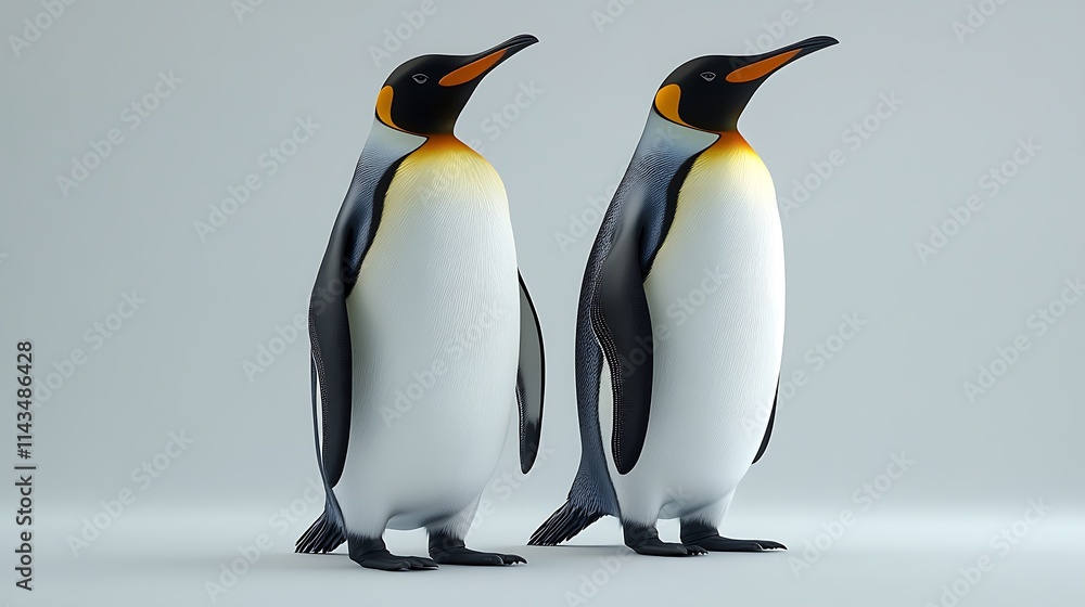 Fototapeta premium two penguins standing together