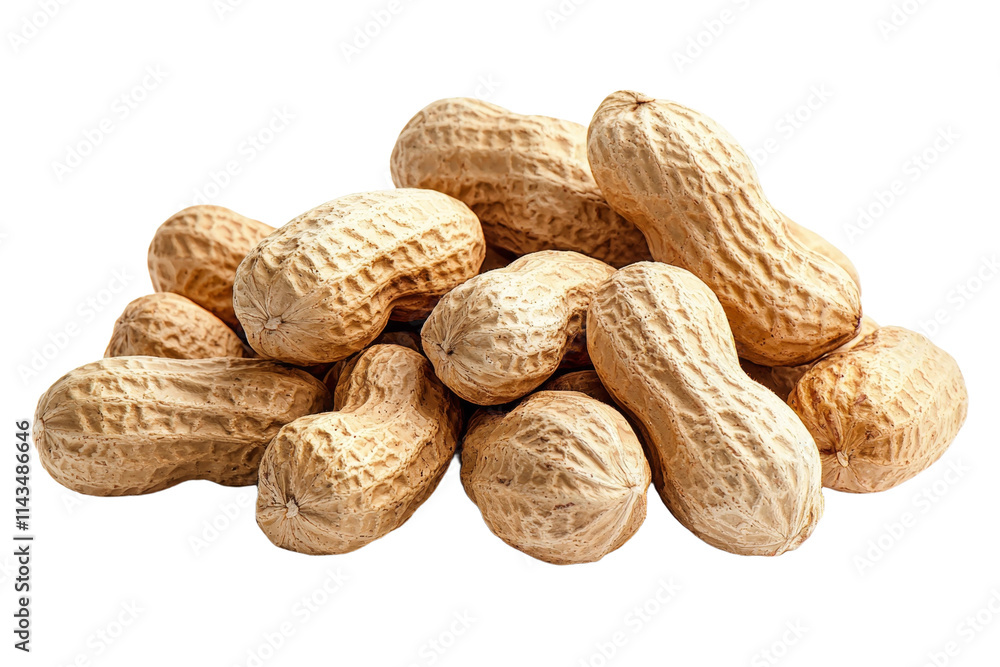 A pile of peanuts with the shells still on A pile of peanuts with the shells still on