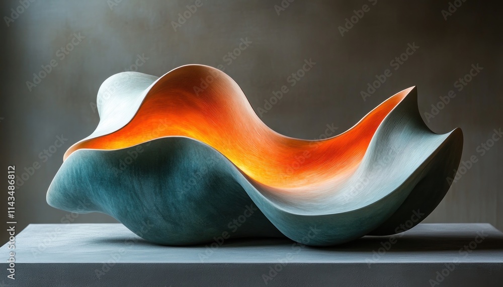 Abstract Modern Sculpture with Curves and Gradient Abstract Modern Sculpture with Curves and Gradient
