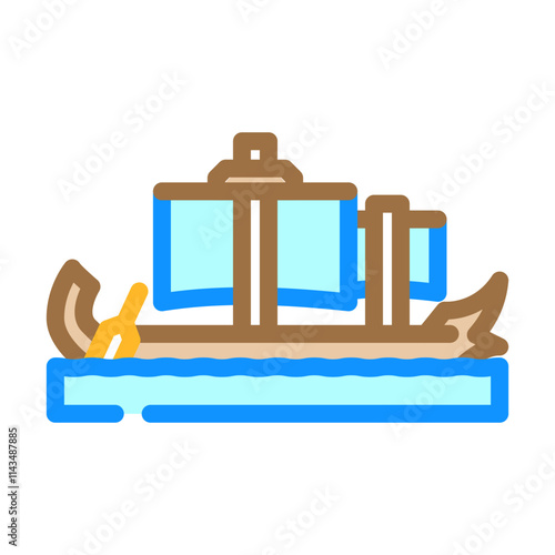 trireme ancient ship color icon vector. trireme ancient ship sign. isolated symbol illustration