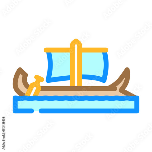 bireme ancient ship color icon vector. bireme ancient ship sign. isolated symbol illustration