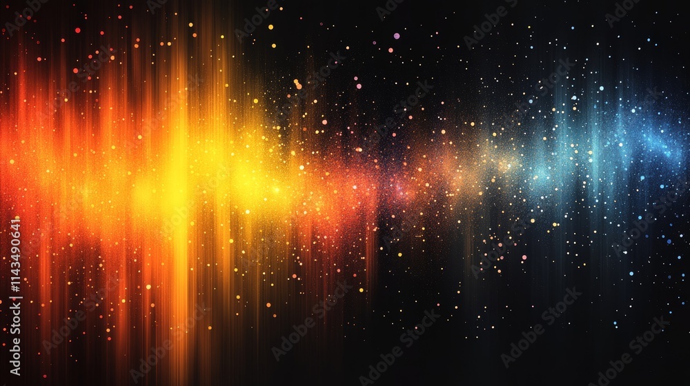 Vibrant sound wave visualization with colorful gradients, representing energy and movement in digital art. Vibrant sound wave visualization with colorful gradients, representing energy and movement in digital art.