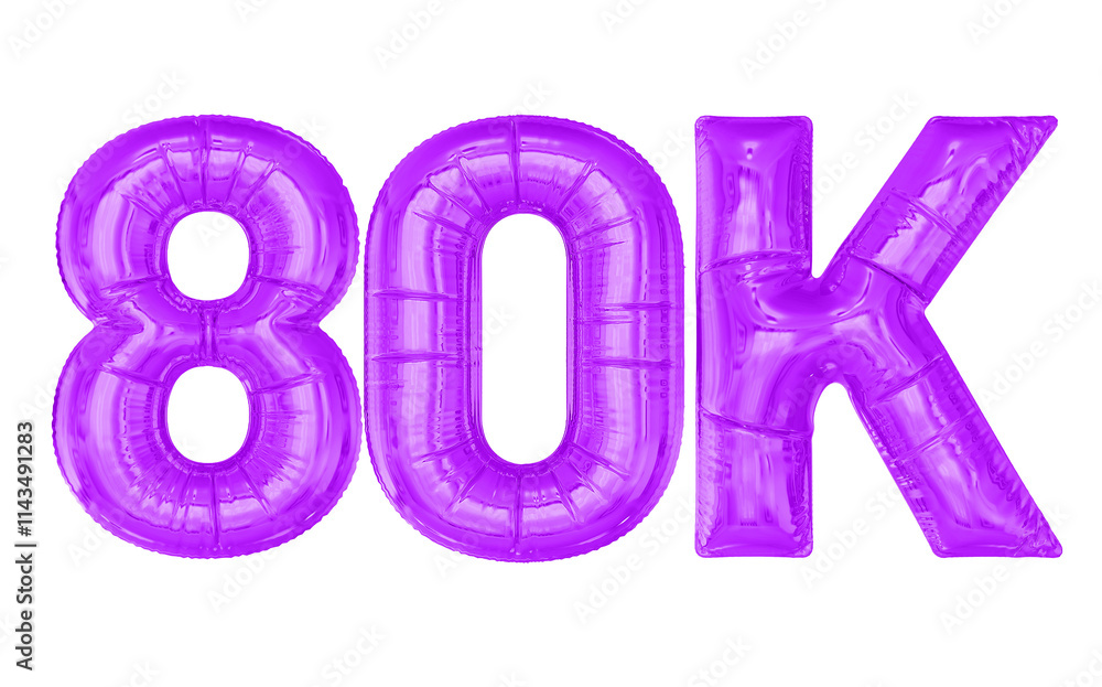 80K Follow Purple Balloon 3d 80K Follow Purple Balloon 3d