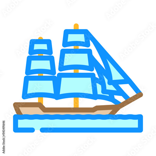caravel ancient ship color icon vector. caravel ancient ship sign. isolated symbol illustration