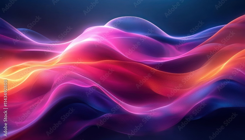 Vibrant Abstract Wave Flowing Colors Pink Purple Blue Digital Art Background Vibrant Abstract Wave Flowing Colors Pink Purple Blue Digital Art Background
